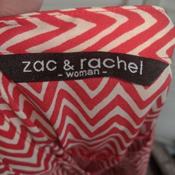 Zac and Rachel Red White Lightweight Blouse - Picture 6 of 8